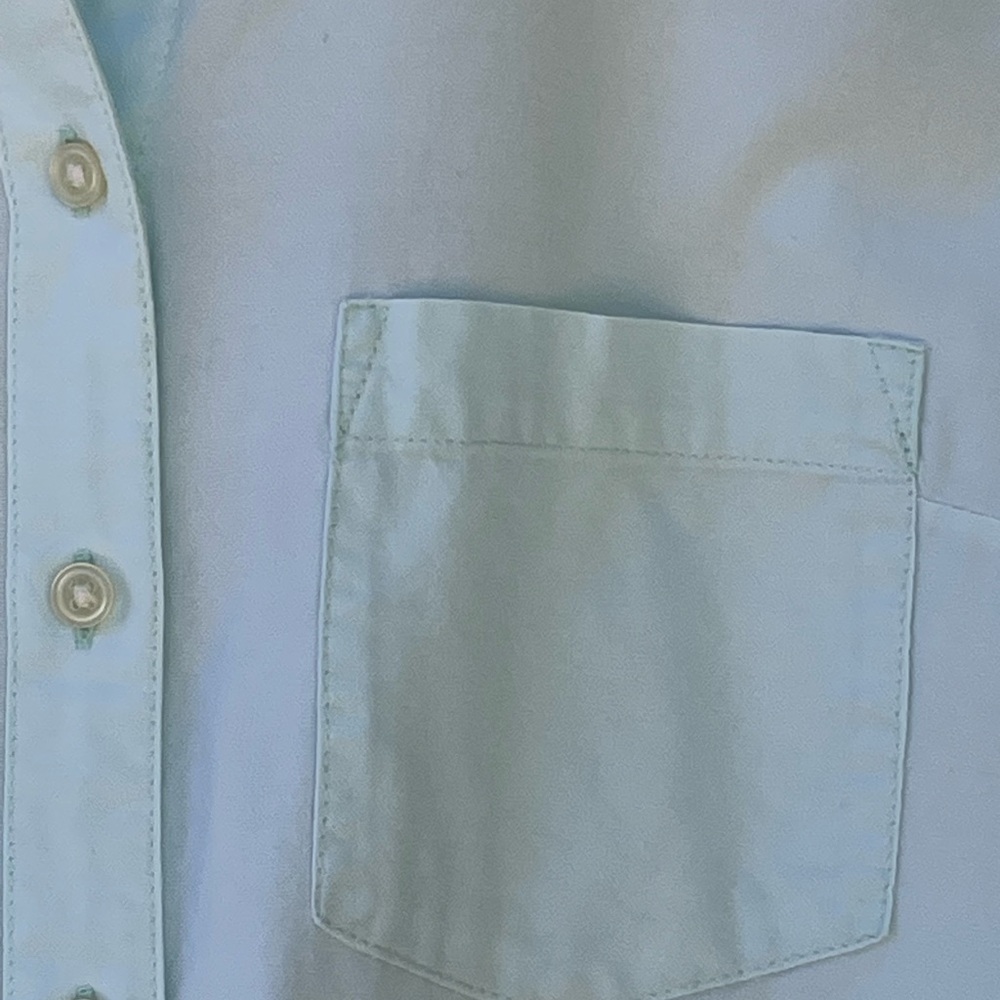 Gap Perfect Oxford Button Down Mint Green Shirt Size Med - Picture 9 of 11